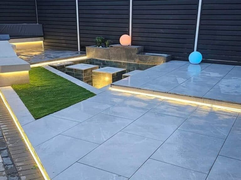 Heritage Paving installed porcelain patio