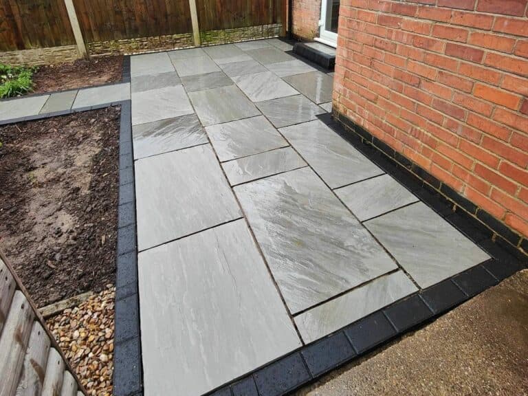 Heritage Paving installed porcelain patio