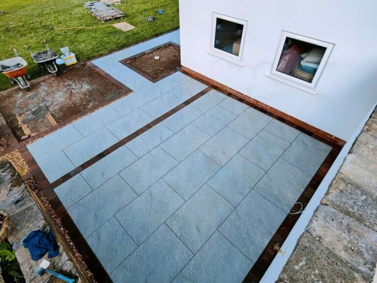 Heritage Paving installed porcelain patio