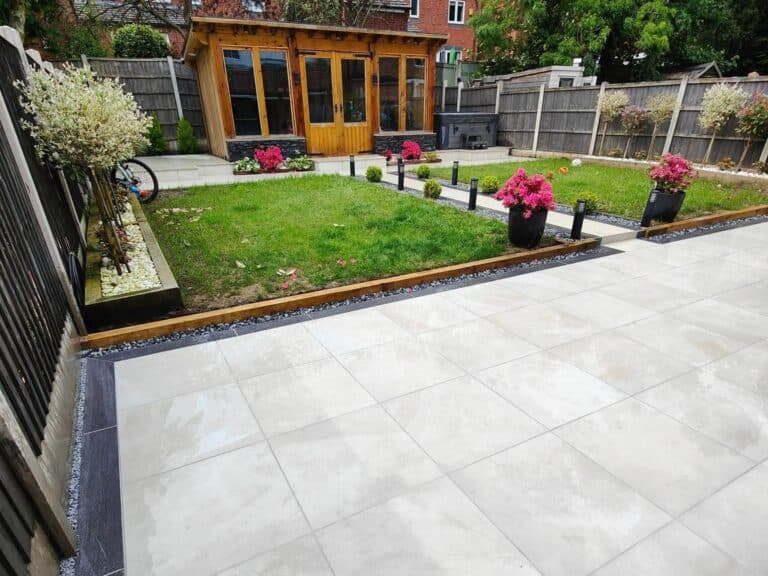 Heritage Paving installed porcelain patio