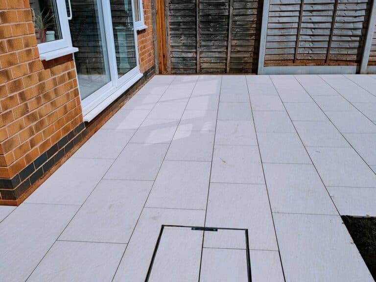 Heritage Paving installed porcelain patio
