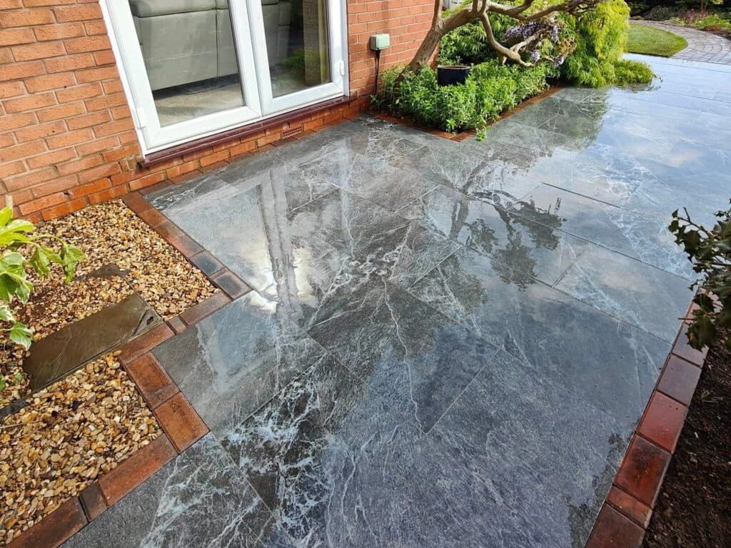 Heritage Paving installed porcelain patio