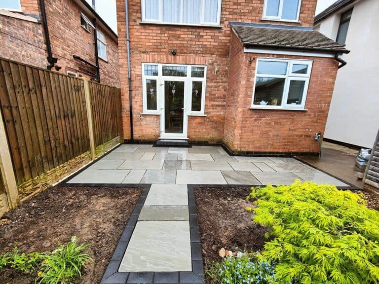 Heritage Paving installed sandstone patio