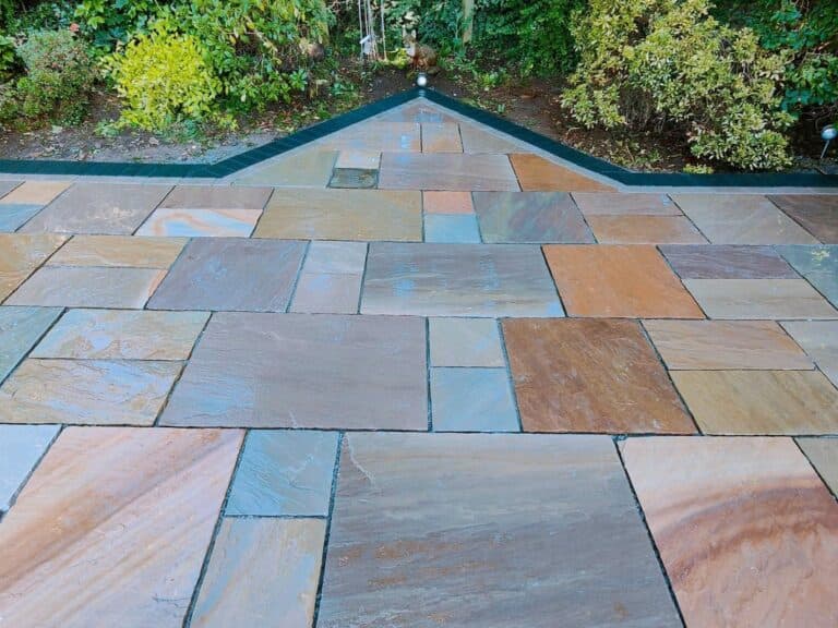 Heritage Paving installed sandstone patio