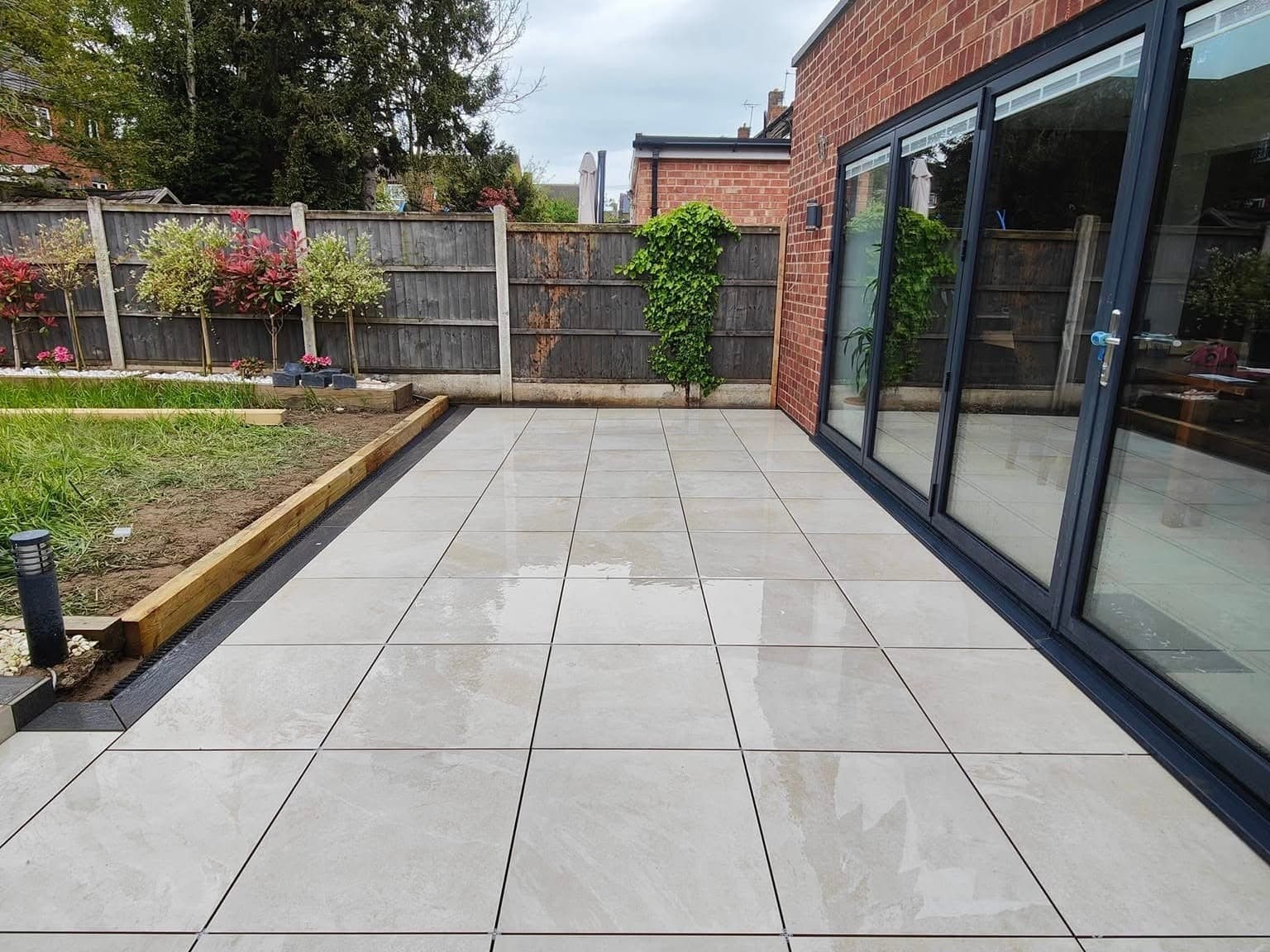 Heritage Paving installed porcelain patio